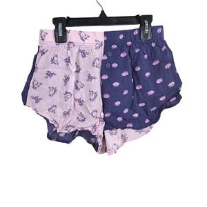 Disney Womens Pink Purple Little‎ Mermaid Flounder Shells Sleep Lounge Shorts XS